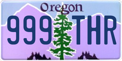 OR license plate 999THR