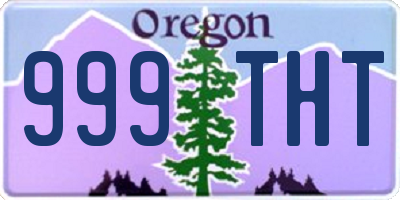 OR license plate 999THT