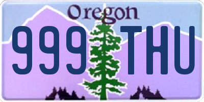 OR license plate 999THU