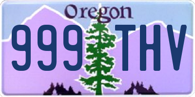 OR license plate 999THV