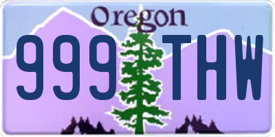 OR license plate 999THW