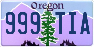 OR license plate 999TIA