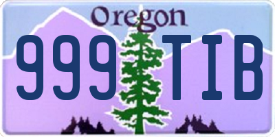 OR license plate 999TIB