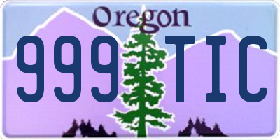 OR license plate 999TIC