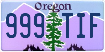 OR license plate 999TIF