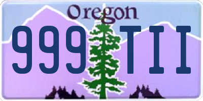 OR license plate 999TII