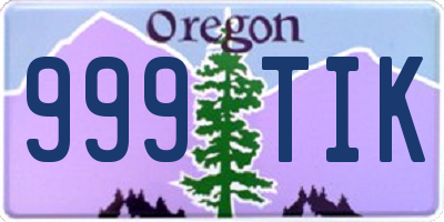 OR license plate 999TIK