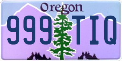 OR license plate 999TIQ