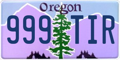 OR license plate 999TIR