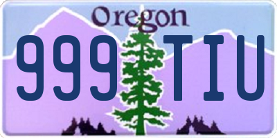 OR license plate 999TIU