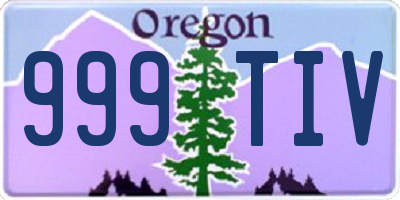 OR license plate 999TIV