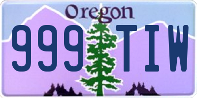 OR license plate 999TIW