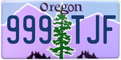 OR license plate 999TJF