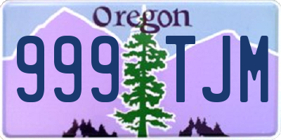 OR license plate 999TJM