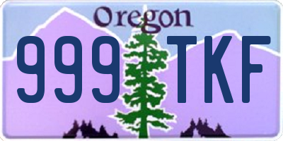 OR license plate 999TKF