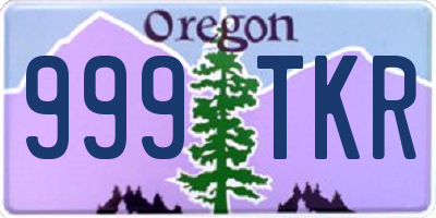 OR license plate 999TKR