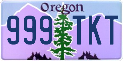 OR license plate 999TKT