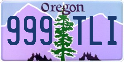 OR license plate 999TLI