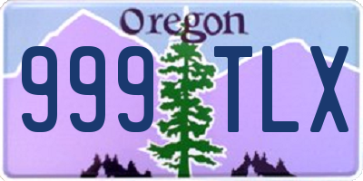 OR license plate 999TLX
