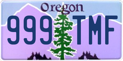 OR license plate 999TMF