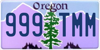 OR license plate 999TMM