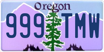 OR license plate 999TMW