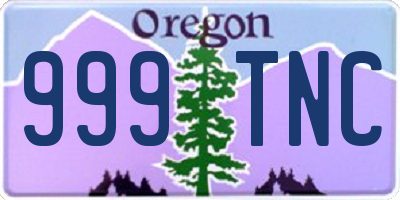 OR license plate 999TNC