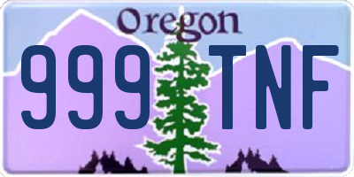 OR license plate 999TNF