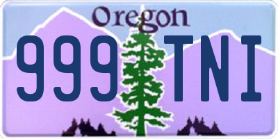 OR license plate 999TNI