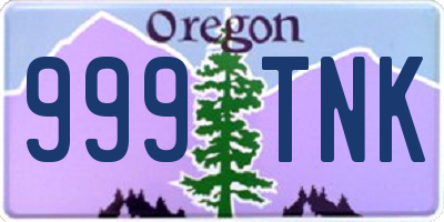 OR license plate 999TNK