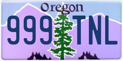 OR license plate 999TNL