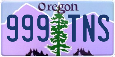 OR license plate 999TNS