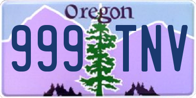OR license plate 999TNV