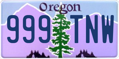 OR license plate 999TNW
