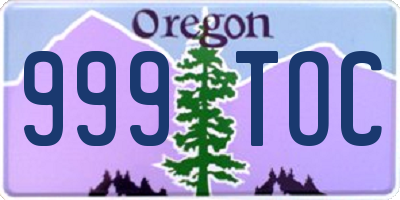 OR license plate 999TOC