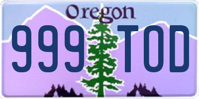 OR license plate 999TOD