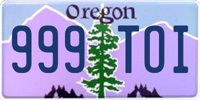 OR license plate 999TOI