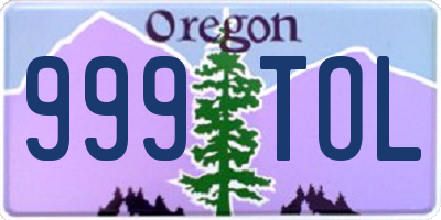 OR license plate 999TOL