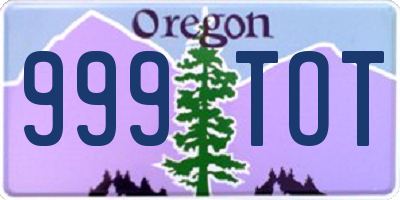 OR license plate 999TOT