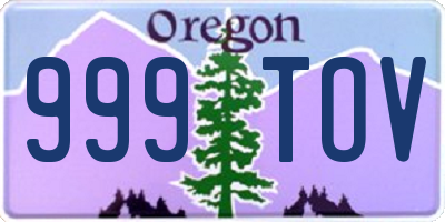 OR license plate 999TOV