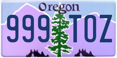 OR license plate 999TOZ