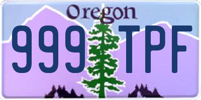 OR license plate 999TPF