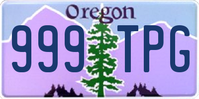 OR license plate 999TPG