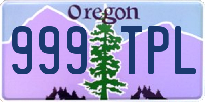 OR license plate 999TPL