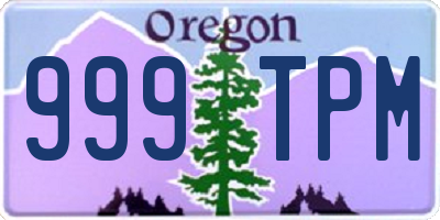 OR license plate 999TPM
