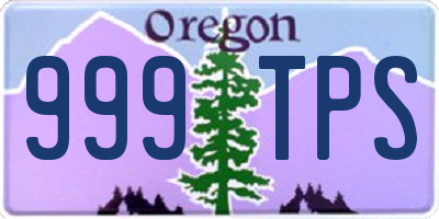 OR license plate 999TPS