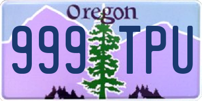 OR license plate 999TPU