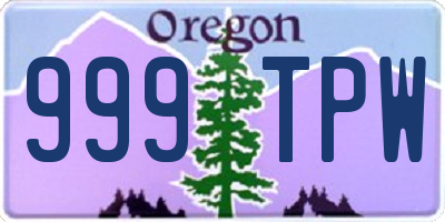 OR license plate 999TPW