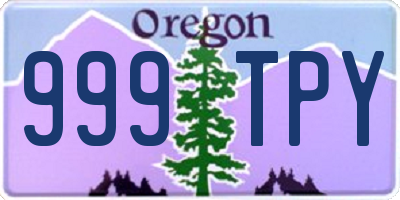 OR license plate 999TPY