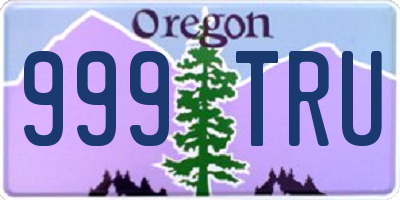 OR license plate 999TRU